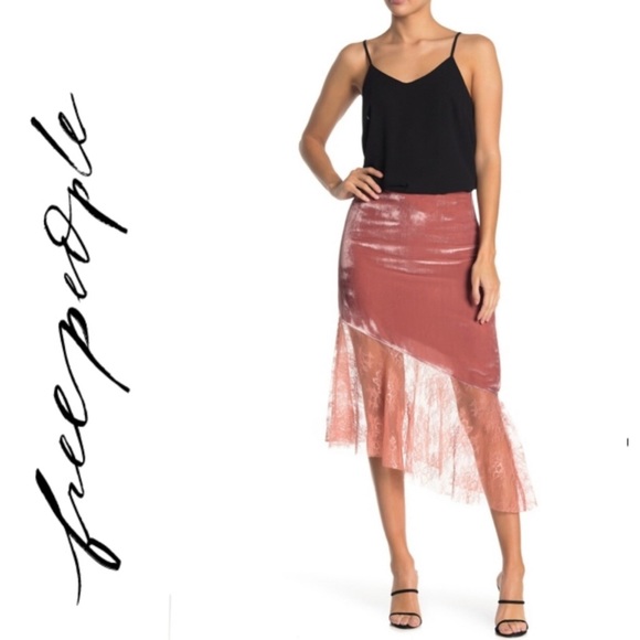 Free People Dresses & Skirts - Free People My Lacey Midi Skirt Pink Size 2